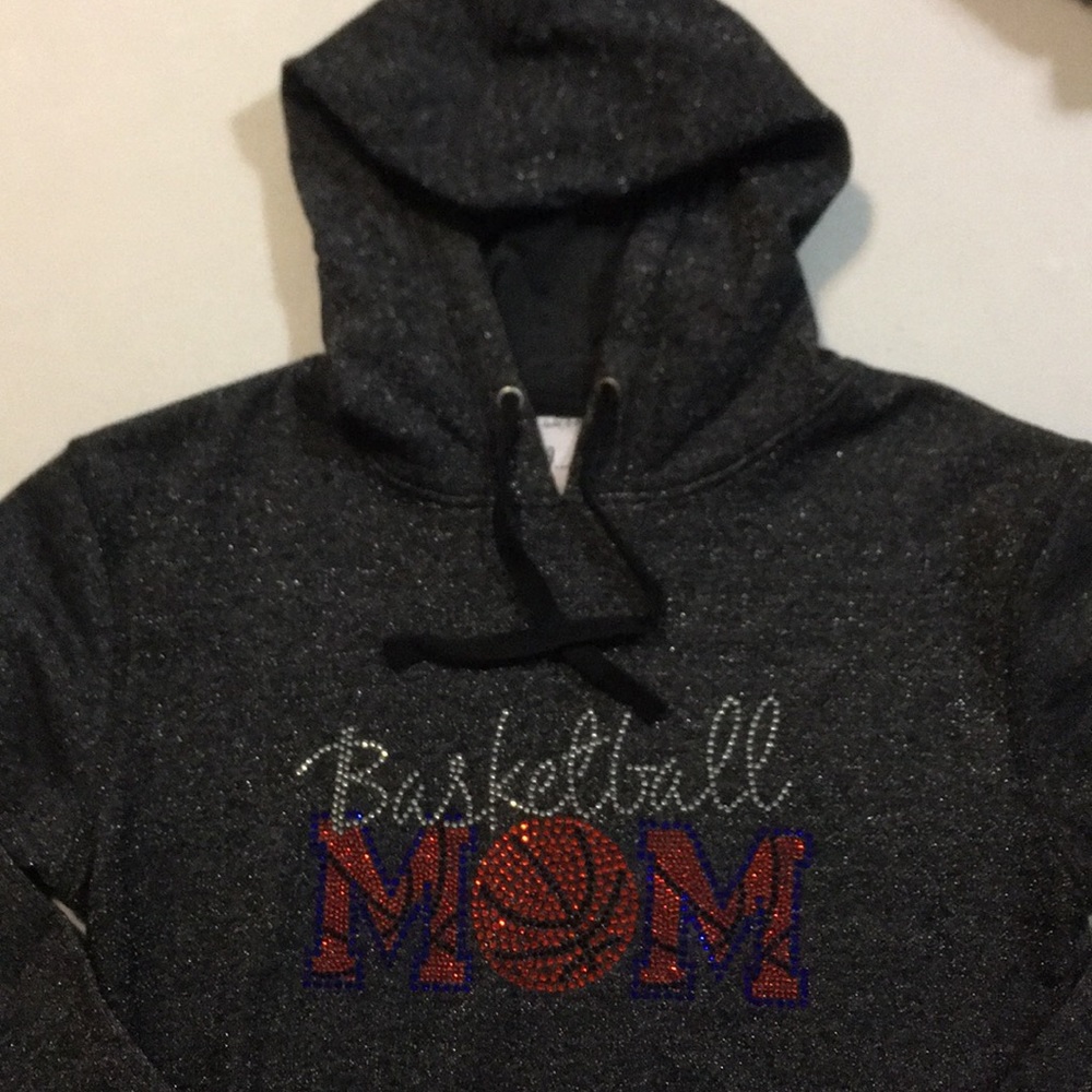 J. America Sparkle Hoodie bling bball mom transfer